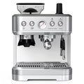 Espresso Machine with Milk Frother and Grinder, 2.5L Water Tank, Brushed Stainless Steel