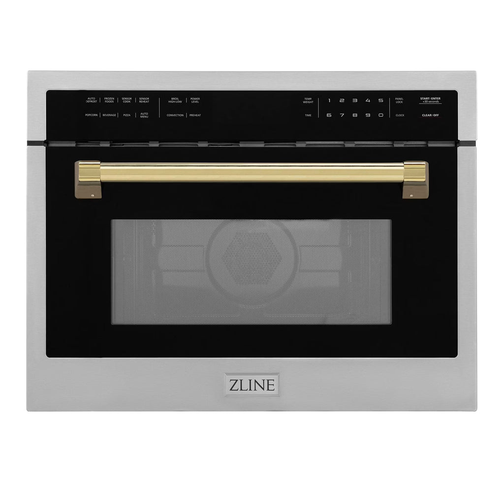 ZLINE Autograph Edition 24" 1.6 cu ft. Built-in Convection Microwave Oven in Stainless Steel and Matte Black Accents