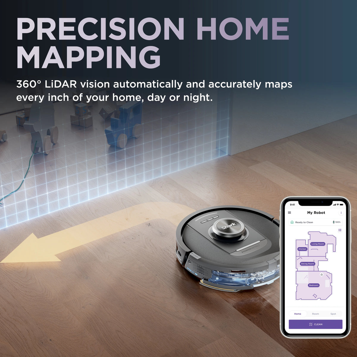 Shark PowerDetect? NeverTouch? Robot Vacuum and Mop, Self-Empty & Self-Refill, Bagless, 60-Day Debris Capacity HEPA Base, 30-Day Capacity Refill Tank, Pad Dry, RV2820YE