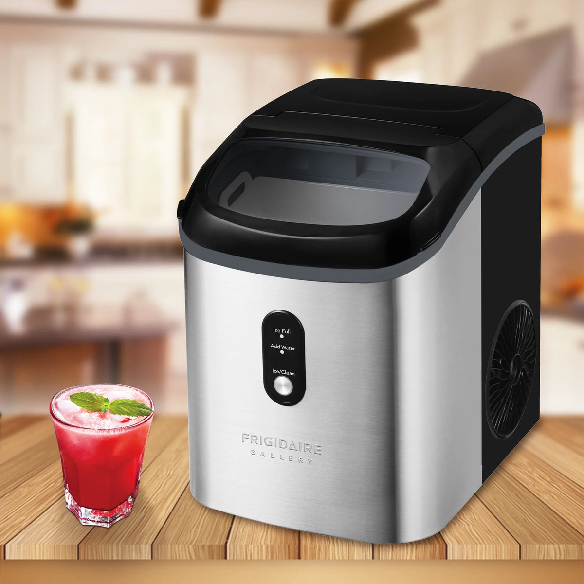 Frigidaire Gallery, 33 lbs. Nugget Ice Maker, Stainless Steel, Black, EFIC214