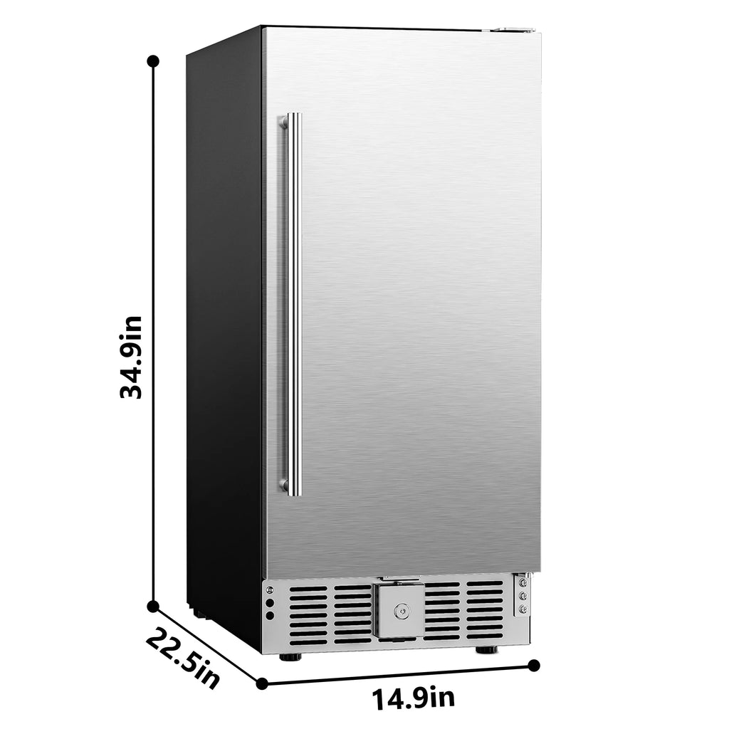 Simzlife 15 in. Single Zone 130-Cans Built-in Beverage Refrigerator Cooler Fridge in Silver Stainless Steel, with Auto LED Lights