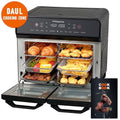 HYSapientia 24QT Dual Zone Air Fryer Oven with Rotisserie,10-in-1 Internal stainless steel Convection Countertop Oven 1800W Air Fryer  Toaster Oven for Family Cooking
