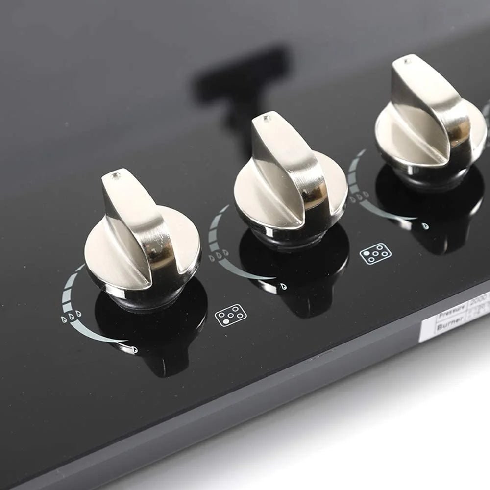 Miumaeov Gas Cooktop 30" Tempered Glass Gas Hob LPG/NG Cooktops Cooker Cooktop High Power Burners Kitchen Cooktop Black