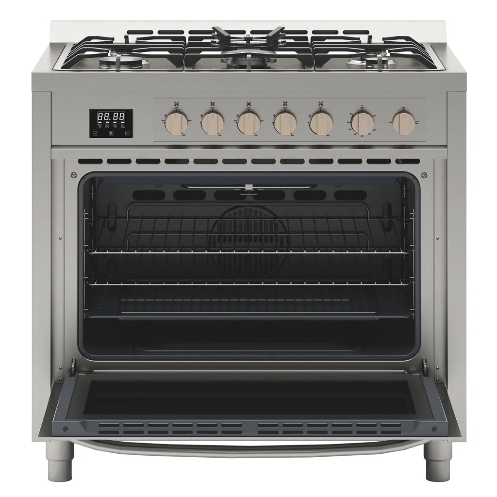 KoolMore 36 in. Stainless-Steel Professional Gas Range with Legs.