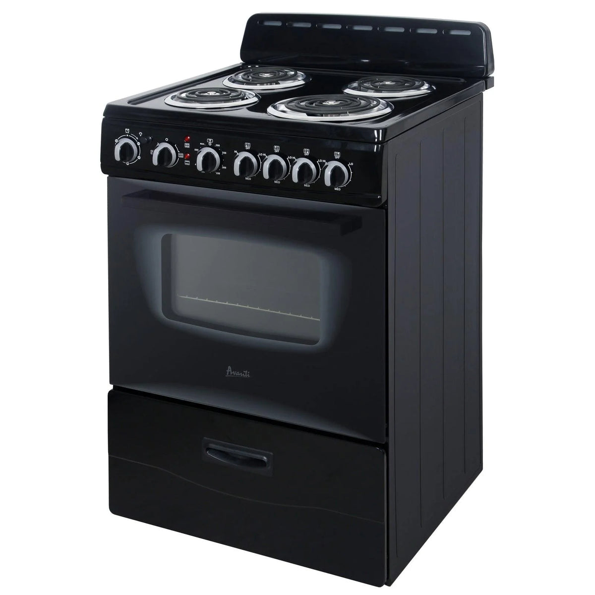 Avanti 24 Inch 2.6 cu ft Double Oven Electric Range in Black