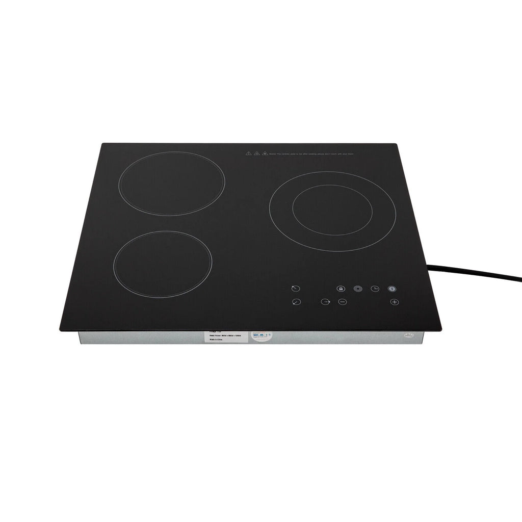 24" 3-Burner Built-in Electric Cooktop Ceramic Stove Top Touch Timing 110V 2600W