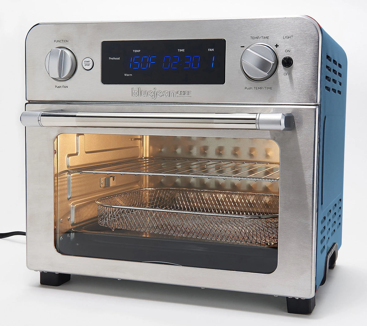 Restored Blue Jean Chef 23L Digital Air Fryer Toaster Oven Stone Blue (Refurbished)