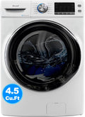 Smad 27 in 120V 4.5 Cu ft Front Load Quick Washing Machine, Quiet Inverter Motor, Steam and Water Plus Functions
