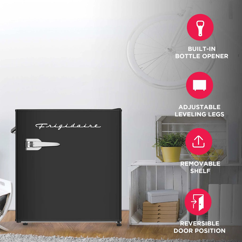 Frigidaire 1.6 Cu ft. Retro Compact Refrigerator with Side Bottle Opener, Coral