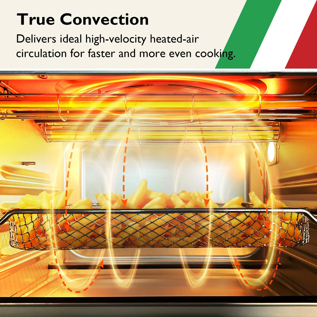 VAL CUCINA 10-IN-1 AIR FRYER TOASTER OVEN -  BRUSHED STAINLESS STEEL