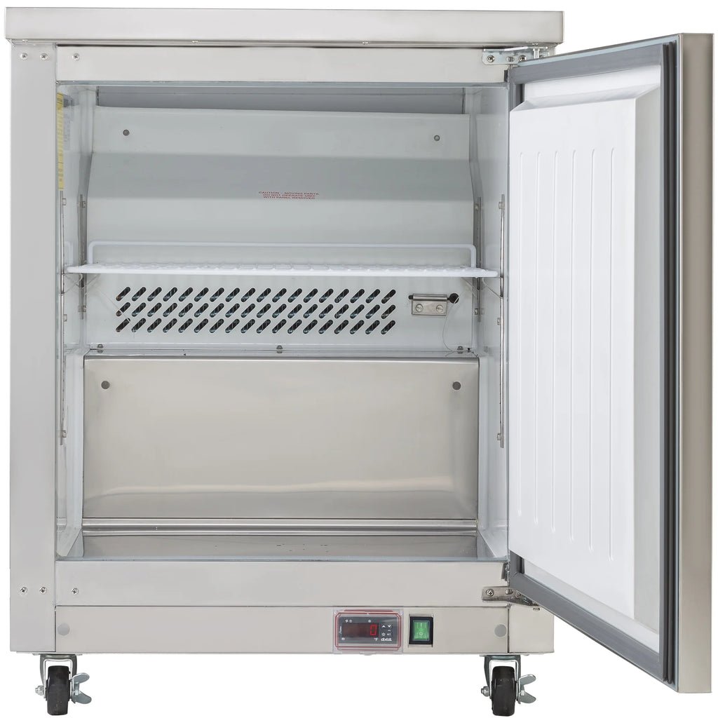Maxx Cold Single Door Undercounter Freezer, 27.5"W, 6.5 Ct Ft, in Stainless Steel (MXCF27UHC)