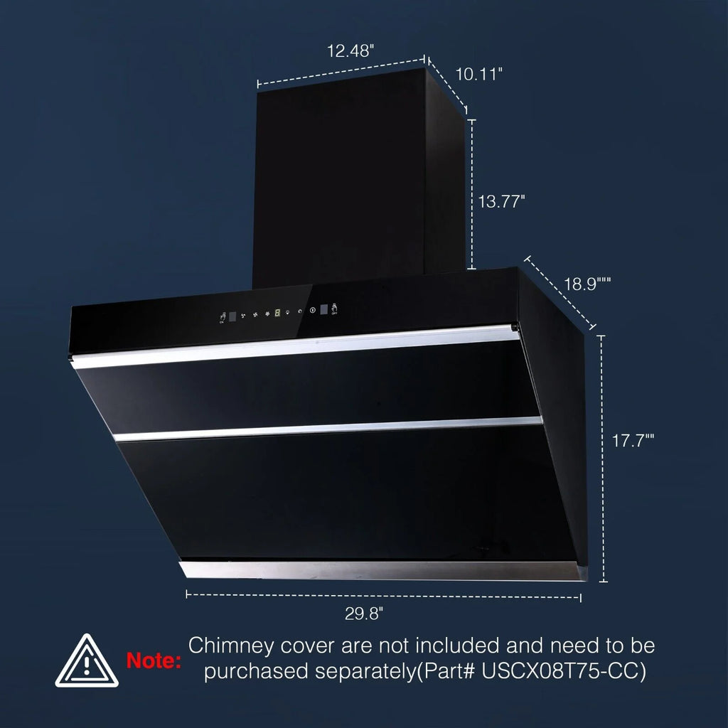 Tieasy 30 inch Under Cabinet Range Hood 900CFM Gesture Touch Control Tempered Glass
