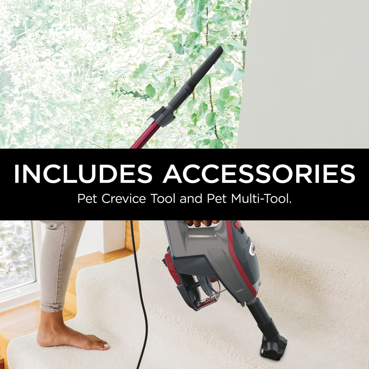 Shark Rocket Pro Corded Stick Vacuum, Removable Hand Vacuum, Hardwood Floors and Carpet, Advanced Swivel Steering, Pet-Friendly, XL Capacity, Ultra-Lightweight, HV370 Comet Red