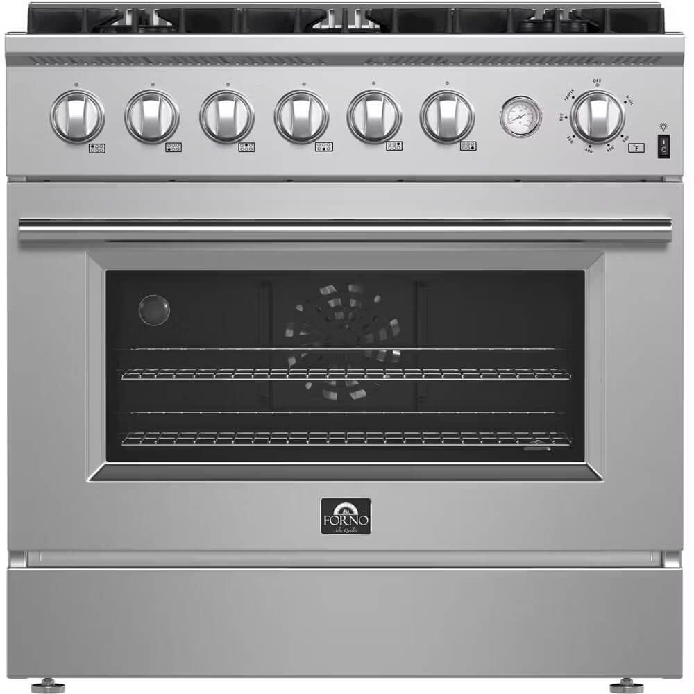 Marco 36-Inch Gas Range Stainless Steel, 6 Burners 67,000 BTU, 5.36 cu.ft. Convection Oven