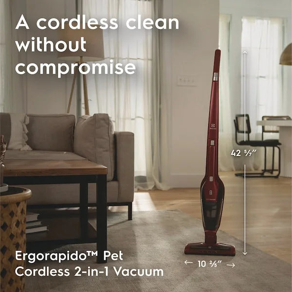 Electrolux Ergorapido Pet Cordless 2-in-1 Vacuum for Pet Hair Removal