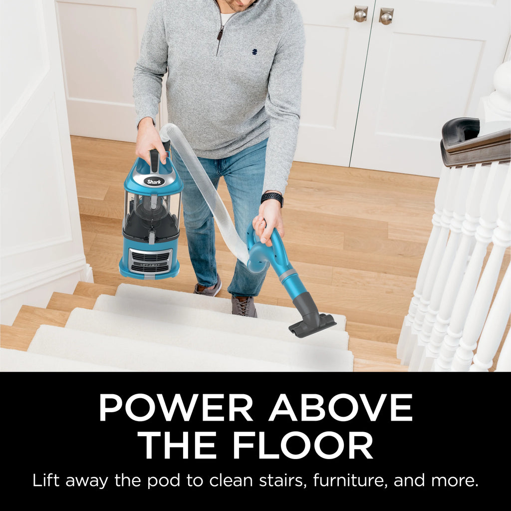 Shark Upright Vacuum, Navigator Lift-Away with Powerful Suction, Bagless, Hard Floor and Carpet, Large Dust Cup, Hepa Filter, Swivel Steering, Upholstery & Crevice Tool, NV380, Blue