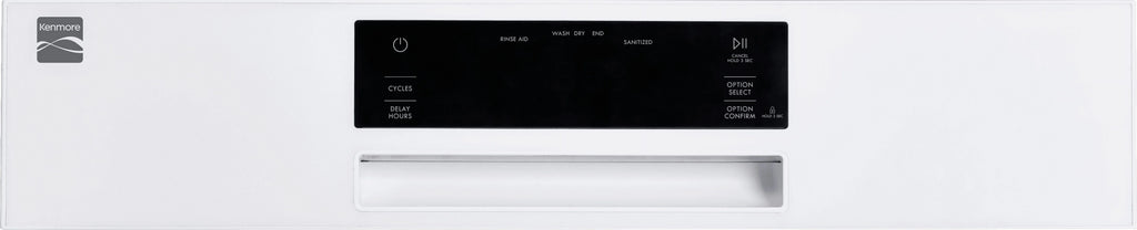 Kenmore 02214592 Built-in 24" Stainless Steel Tub Dishwasher, SmartWash, White, 34"H x 24"W x 25"D