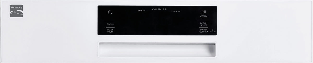 Kenmore 02214592 Built-in 24" Stainless Steel Tub Dishwasher, SmartWash, White, 34"H x 24"W x 25"D