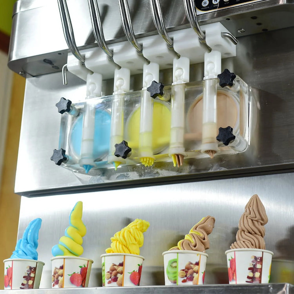 Kolice Commercial 5 Flavors Soft Serve Ice Cream Machine, Ice Cream Maker-5 Different Discharge Nozzles, ETL Certificate