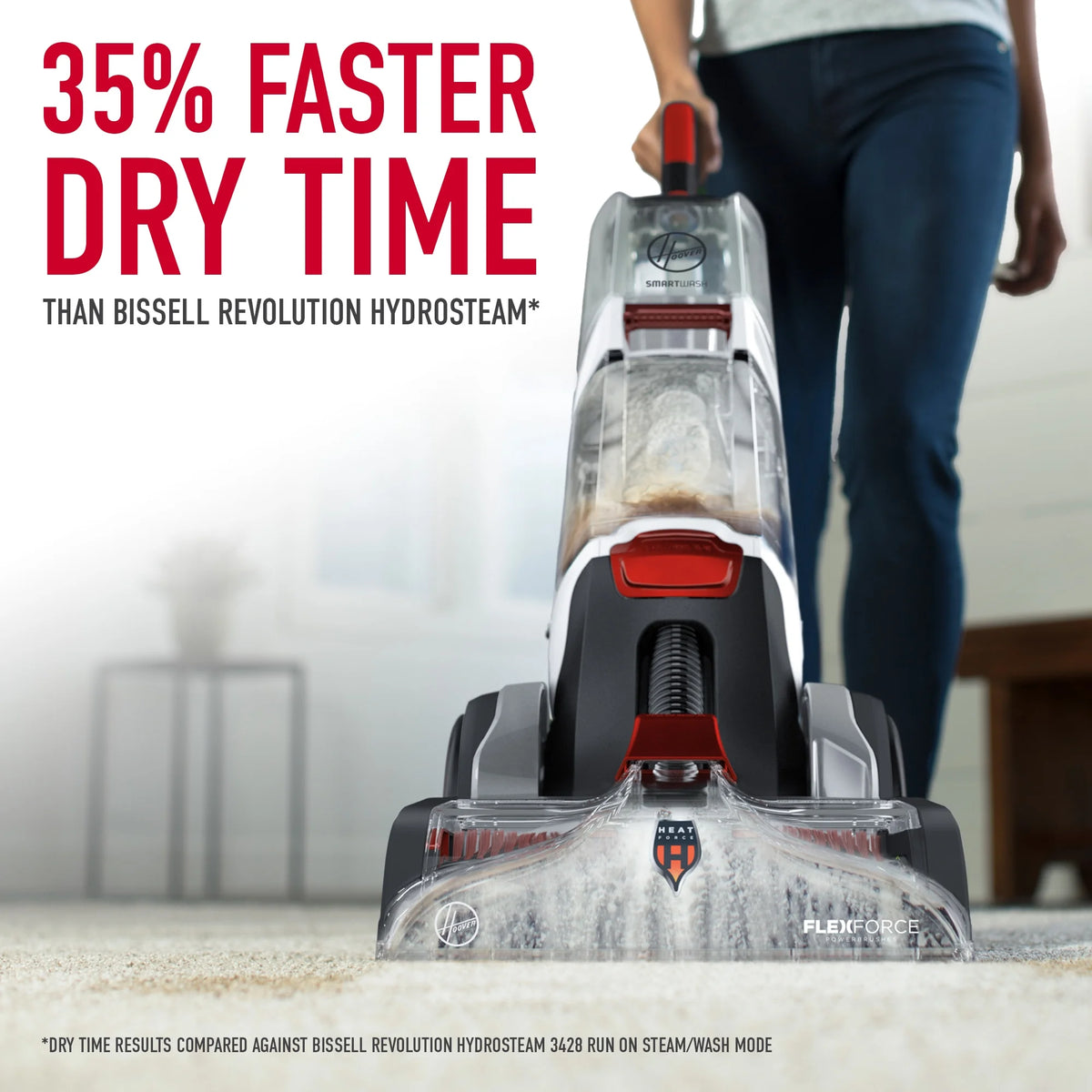 Hoover SmartWash Essentials Automatic Upright Carpet Cleaner Machine, for Carpet & Upholstery, Quick Dry Mode, Upholstery Tool Attachment, FH52110
