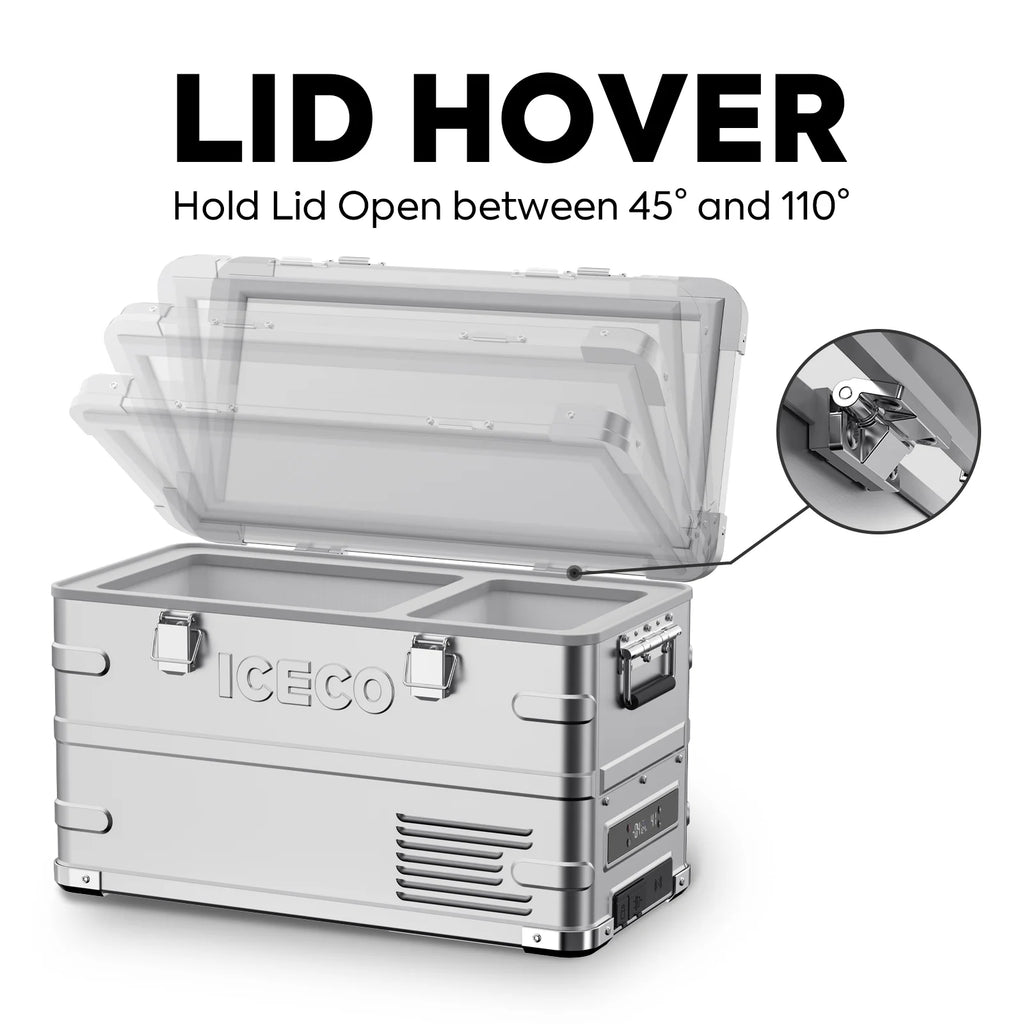 APL35 Aluminum Dual Zone 37QT Portable Refrigerator Silver