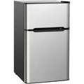 Barara King Fridge Freezer, Refrigerator,3.2 cu ft. Compact Stainless Steel Refrigerator-Gray