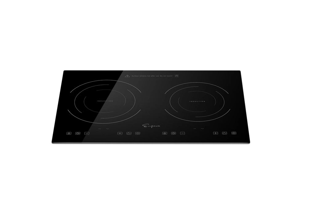 Empava Horizontal Electric Stove Induction Cooktop with 2 Burners in Black Vitro Ceramic Smooth Surface Glass 120V