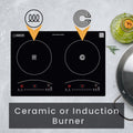 Equator 20" Electric Hybrid CERAMIC-INDUCTION 2 Burner Cooktop with 9 Power 110V