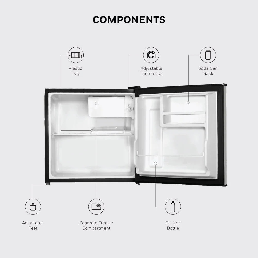 Honeywell 1.6 Cu Ft Compact Refrigerator, Black