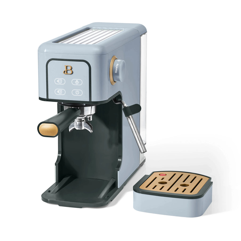 Beautiful Slim Espresso Machine with 20-Bar Pressure, Black Sesame by Drew Barrymore