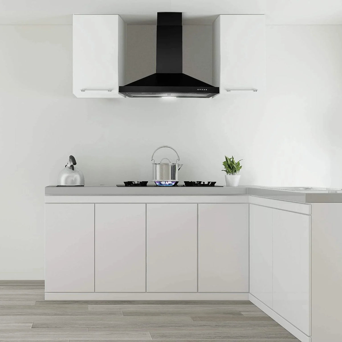"Joeaonz 24"" Wall Mount Convertible Range Hood, 450CFM, Stainless Steel, 3-Speed with LED Light"