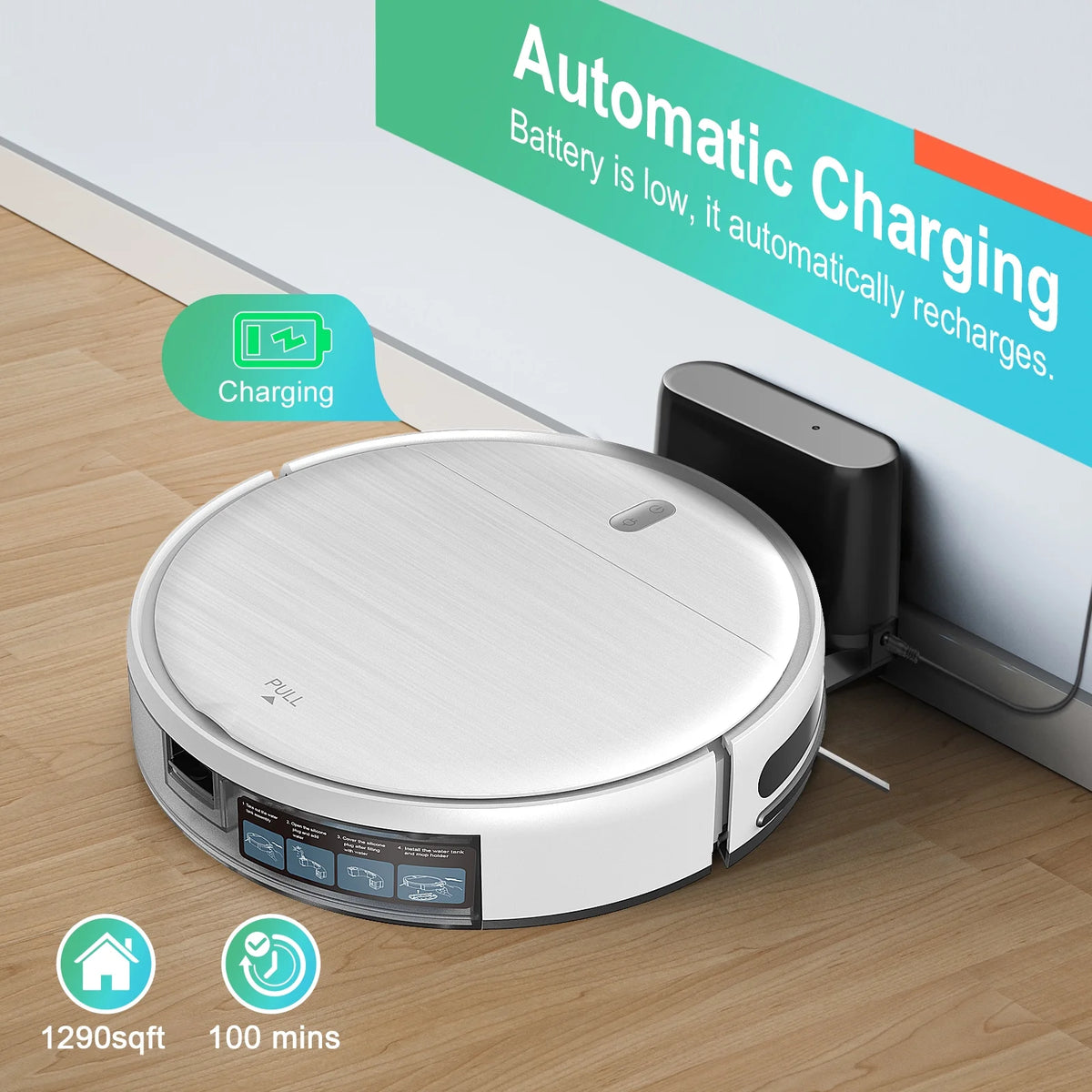 ONSON Robot Vacuum Cleaner, 2 in 1 Mop Combo for Pet Hair, Hard Floor