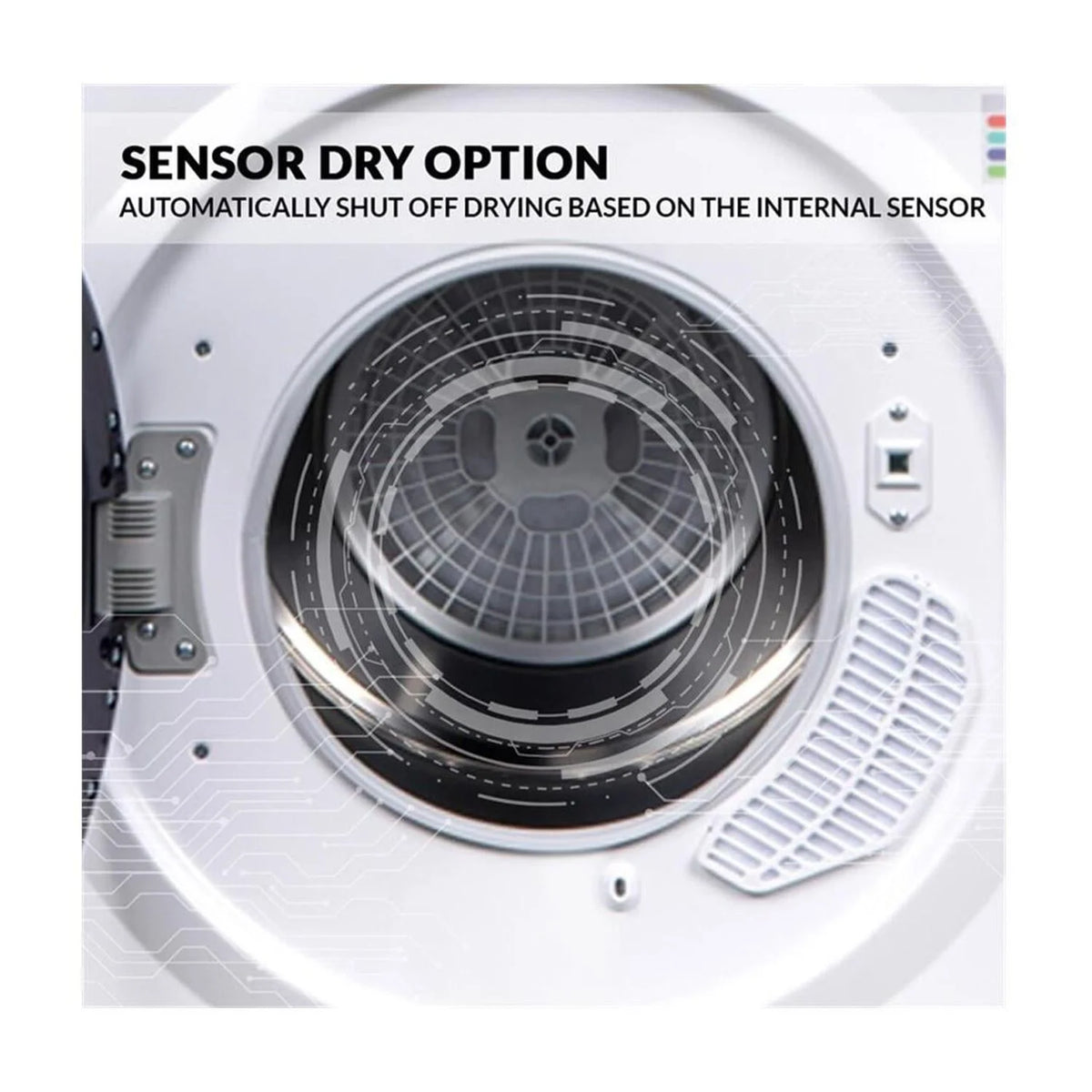 3.5 cu.ft. Compact Electric Standard Dryer with Refresh function, Sensor Dry, Wrinkle guard