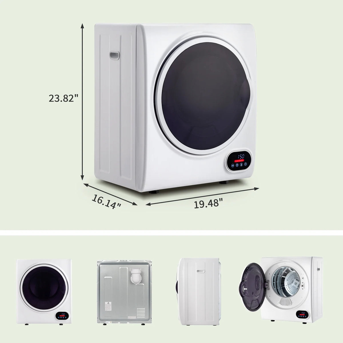 Ktaxon 1.6 cu. ft. Compact Electric Dryer, White