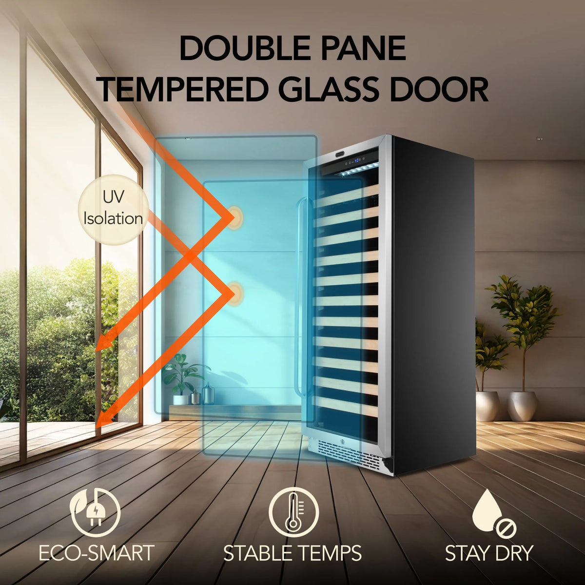 Whynter 24 inch Wine Cooler Refrigerator, 54 Bottle Wine Fridge with Stainless Steel Glass Door