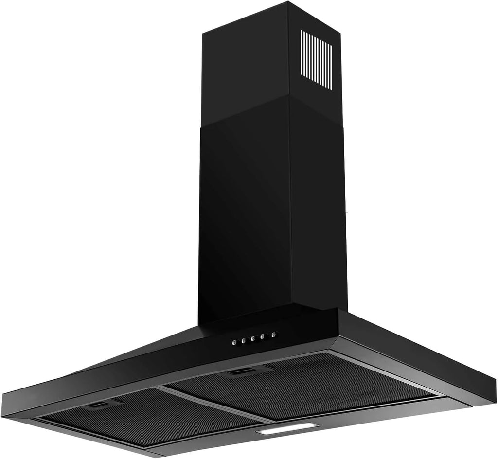 "Joeaonz 24"" Wall Mount Convertible Range Hood, 450CFM, Stainless Steel, 3-Speed with LED Light"