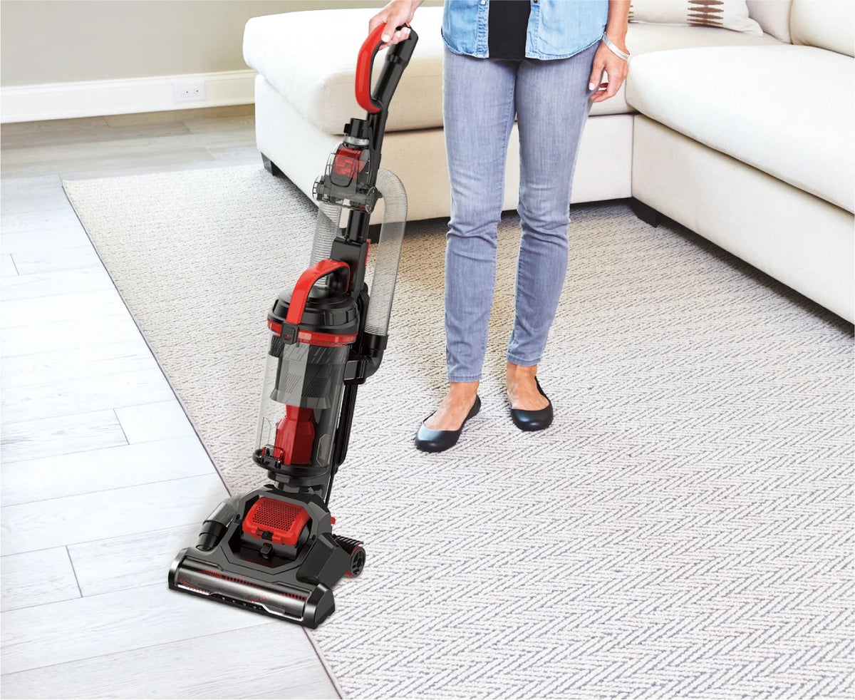 Eureka Bagless Upright Vacuum, Max Swivel Pro, Pet Friendly , Powerful Suction, Whole Home Cleaning, with Turbo Pet & Crevice Tool, Swivel Steering , Extended Reach, LED , Lightweight, NEU351, Red