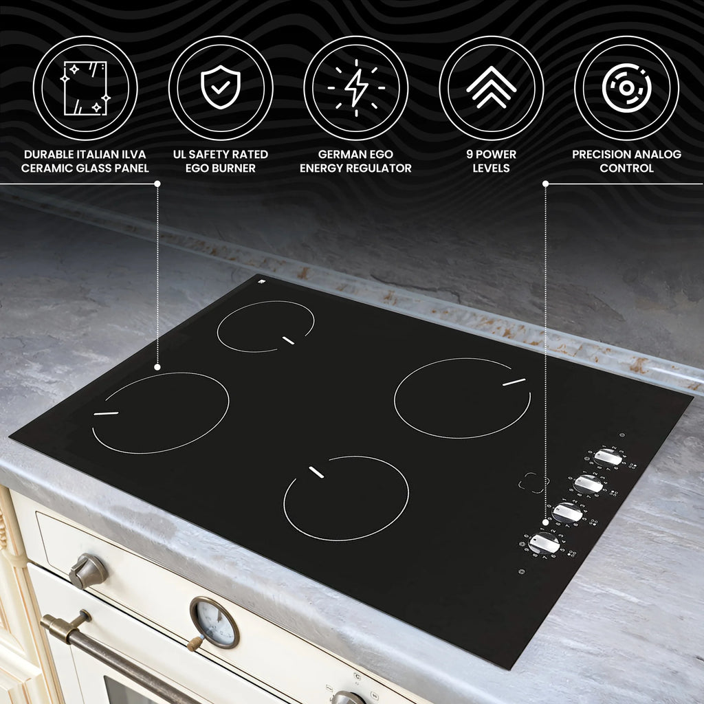 Ramblewood 4 Burner 30" Electric Cooktop, Ec4-60