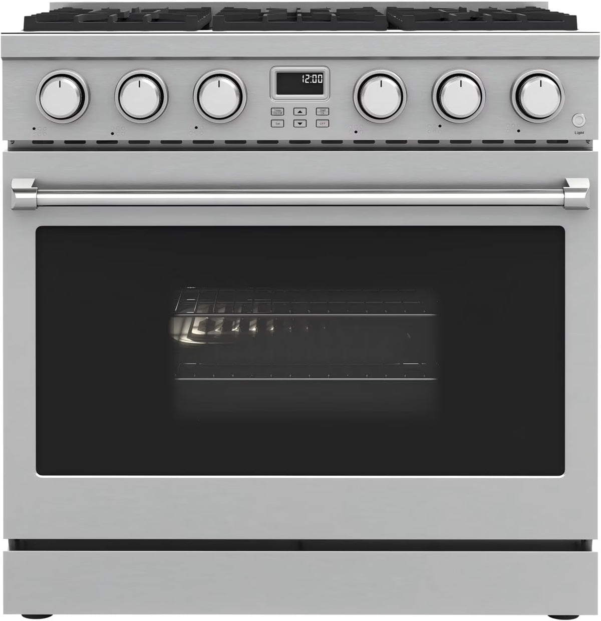 36 In. 6.0 Cu. Ft. Gas Freestanding Range with 6 Sealed Burners Gas Cooktop, Cast Iron Grates and Primary Convection Oven In Stainless Steel
