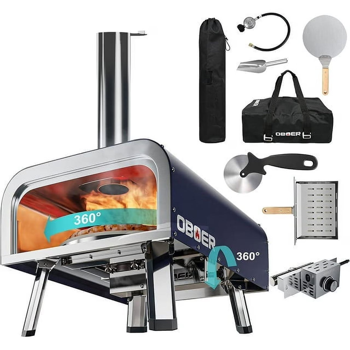 Lilypelle 16�� Dual-Fuel Outdoor Pizza Oven, Portable