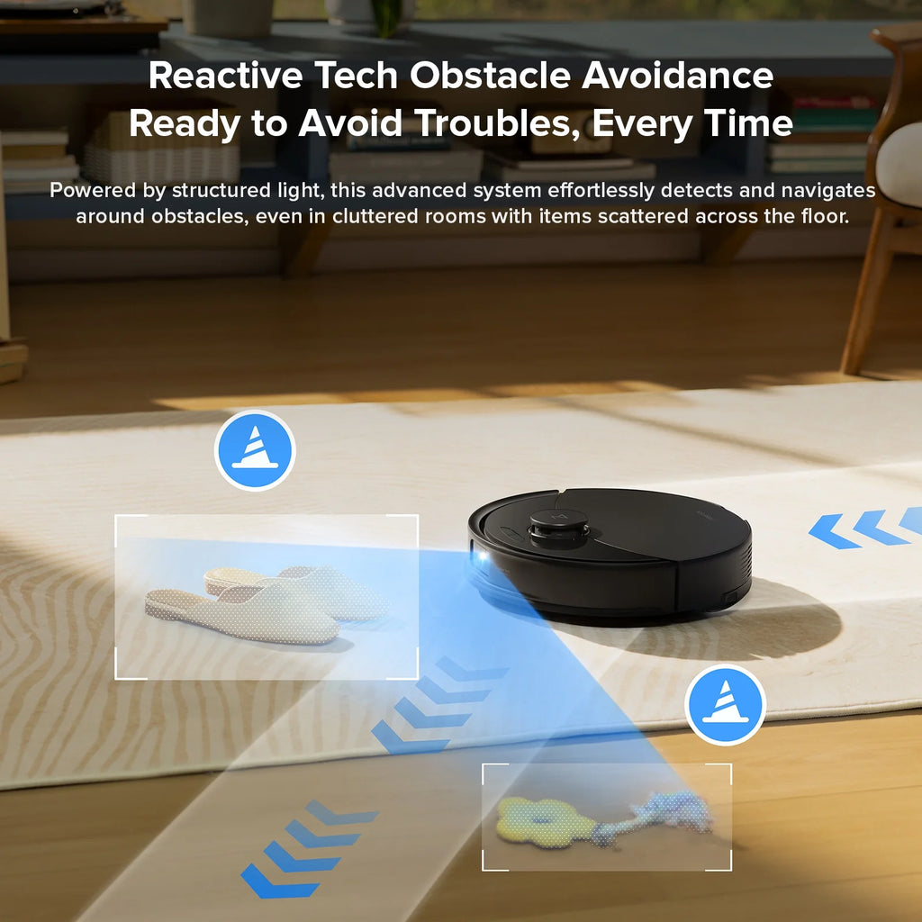 Roborock Q10 X5 Robot Vacuum and Mop Combo, 10,000 Pa Suction, Auto Mop Lifting, Reactive Tech Obstacle Avoidance, PreciSense LiDAR