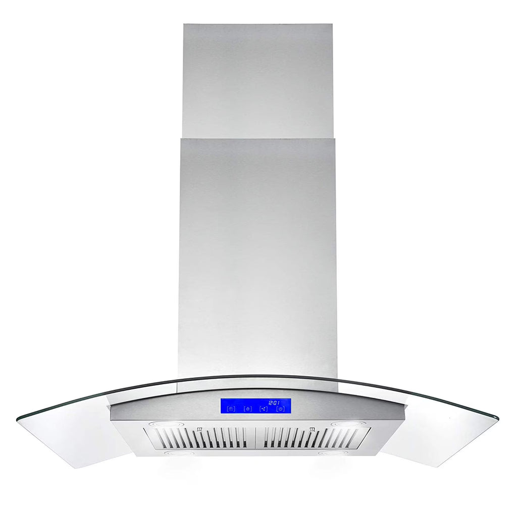 Cosmo 30 in. Ducted Island Range Hood in Stainless Steel with LED Lighting and Permanent Filters