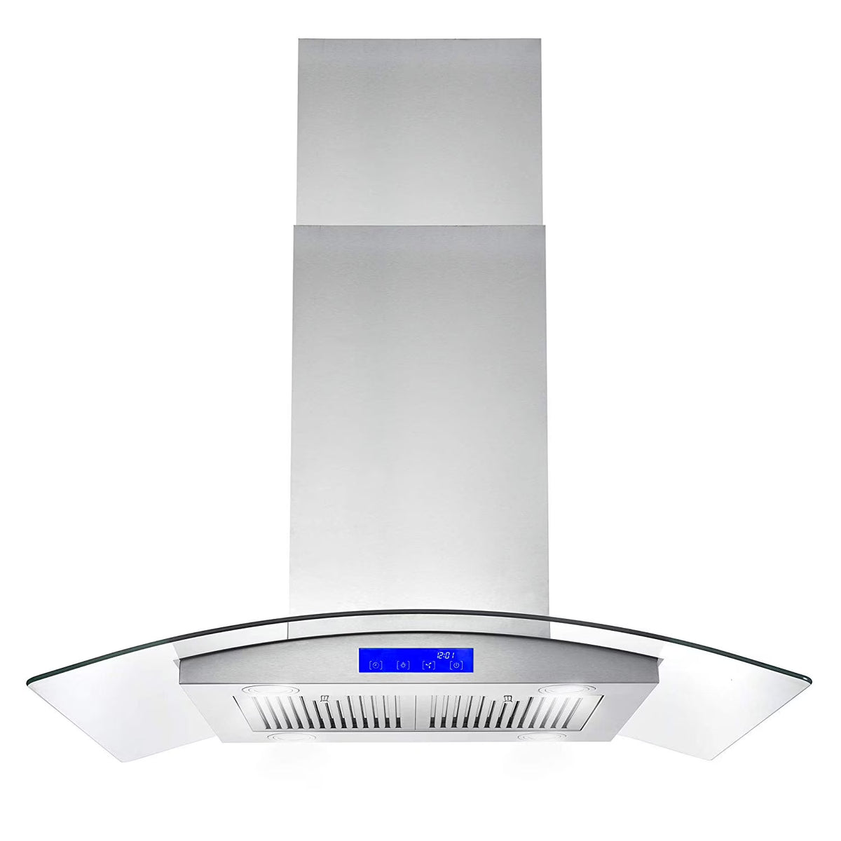 Cosmo 30 in. Ducted Island Range Hood in Stainless Steel with LED Lighting and Permanent Filters