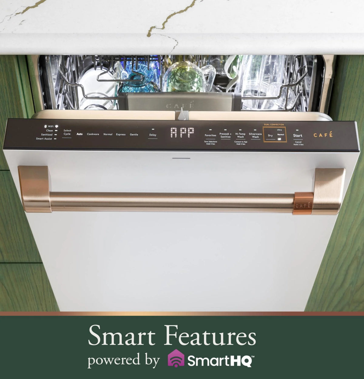 Cafe Cdp888mv 24" Wide 16 Place Setting Built-In Top Control Dishwasher - Platinum Glass