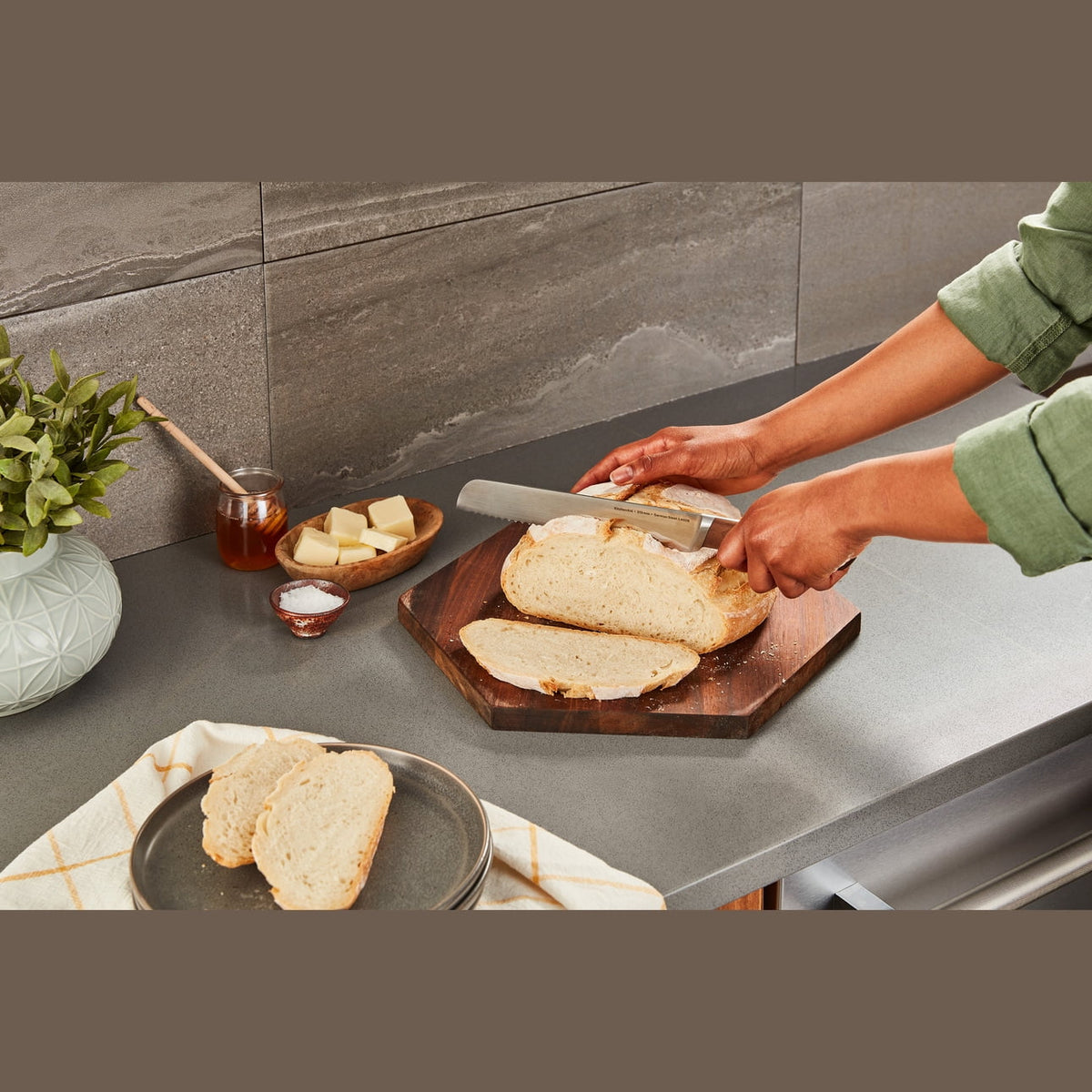 KitchenAid Bread Bowl with Baking Lid, Grey Speckle, KSM2CB5BGS