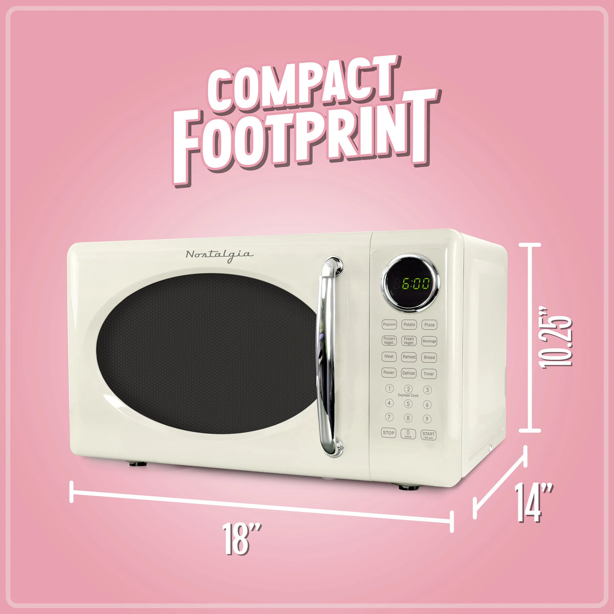Nostalgia Retro Microwave Oven - 0.7 Cu Ft & 700-Watt Countertop Microwave with Glass Turntable, Child Safety Lock, 8 Auto-Cook Programs & Digital Clock - Aqua