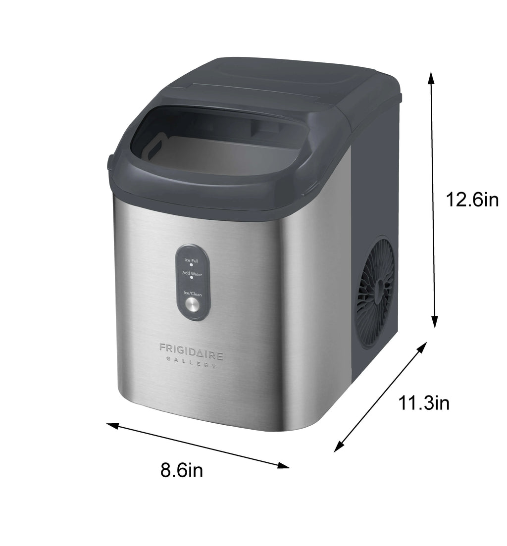 Frigidaire Gallery, 33 lbs. Nugget Ice Maker, Stainless Steel, Black, EFIC214