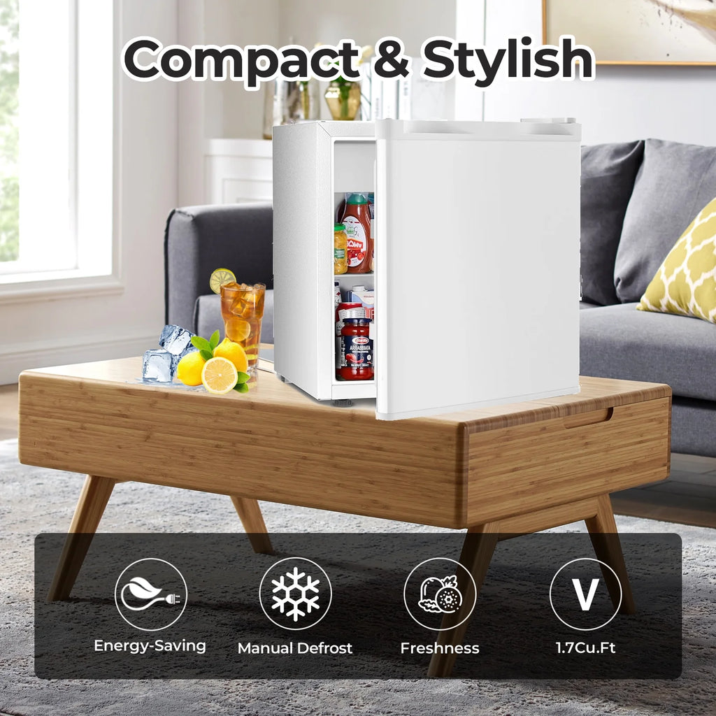 WAA 1.6 Cu.Ft Compact Refrigerator Mini Fridge Glass Door