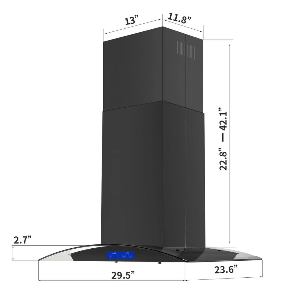Joeaonz 30-Inch Island Range Hood 900CFM Stainless Steel with Glass Touch Control and Permanent Reusable Filters