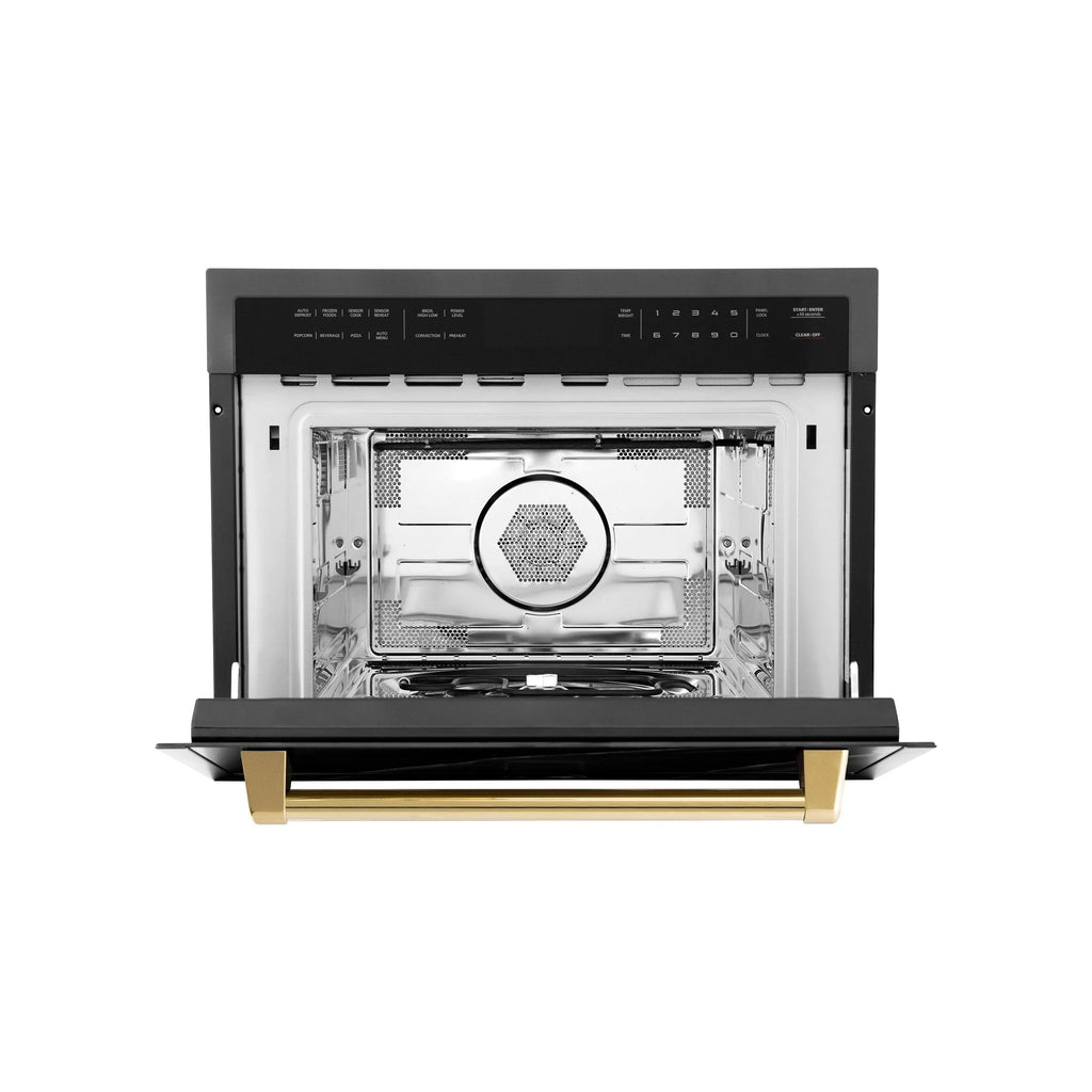 ZLINE Autograph Edition 24" 1.6 cu ft. Built-in Convection Microwave Oven in Stainless Steel and Matte Black Accents